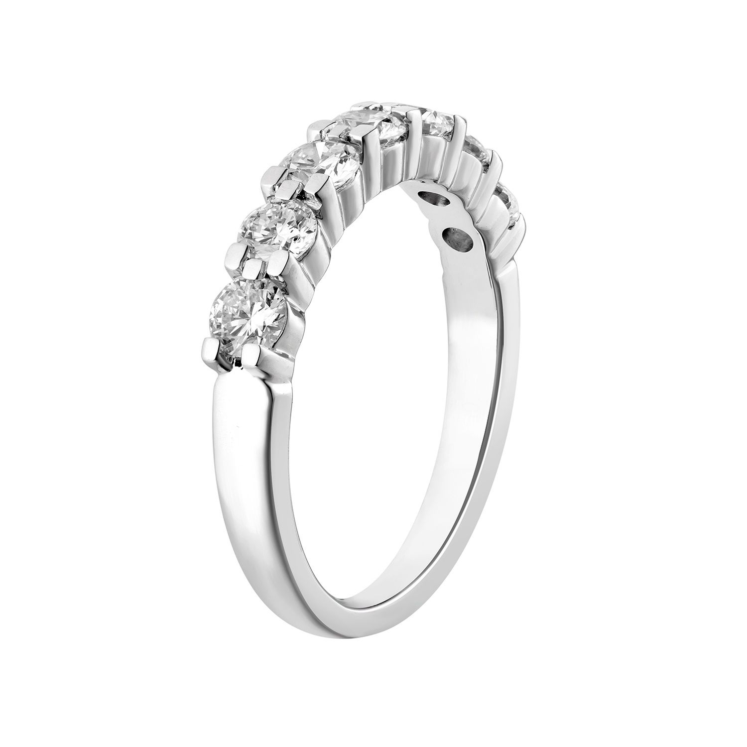 14K White Gold Round Natural Diamond  Wedding Band MZ7356