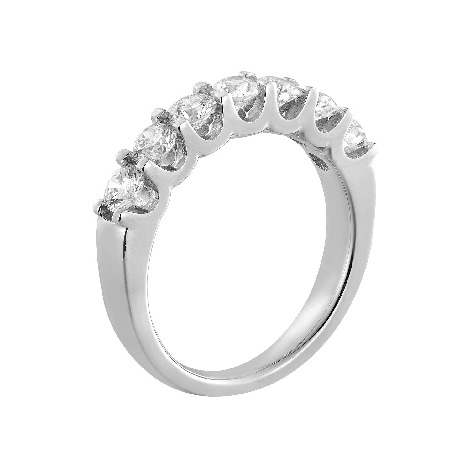 14K White Gold Round Natural Diamond  Wedding Band MZ7293