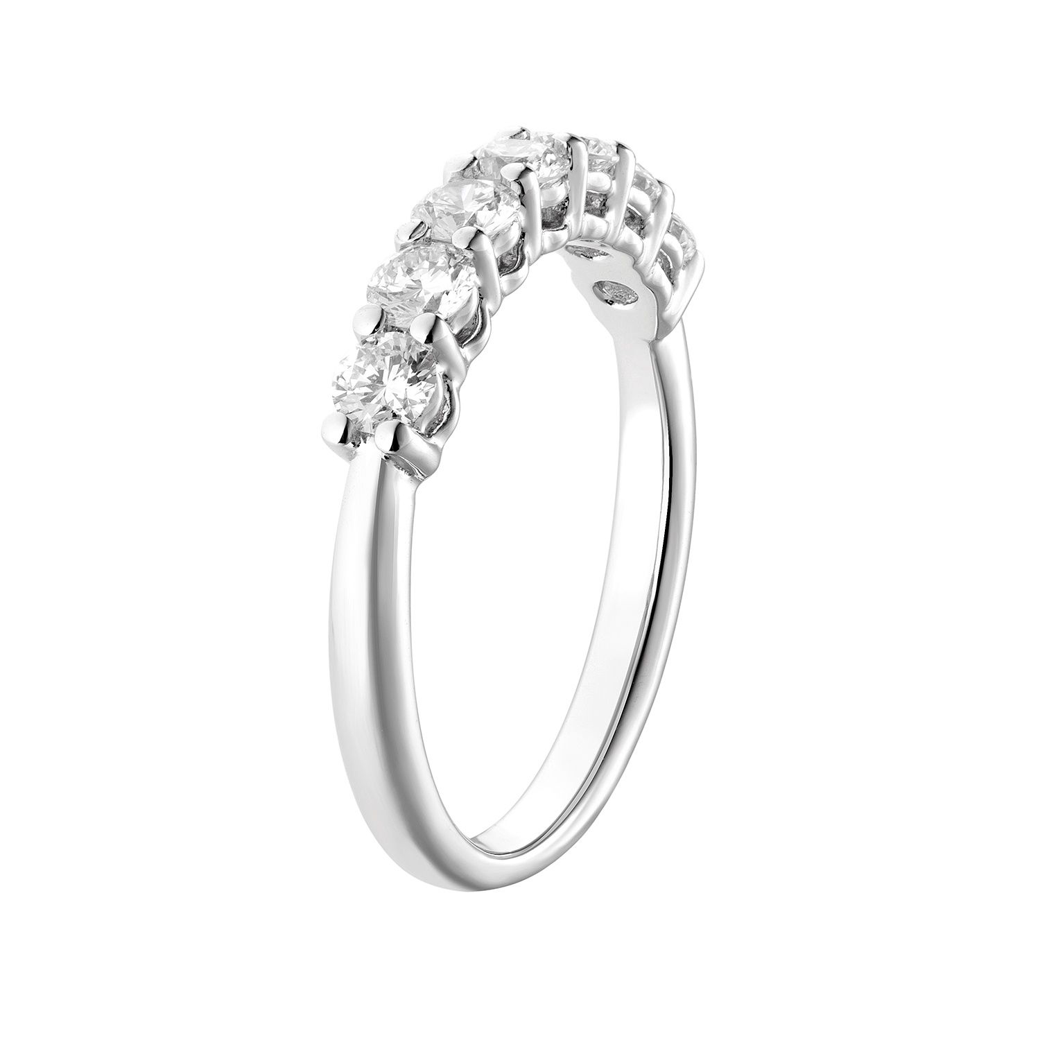 14K White Gold Round Natural Diamond  Wedding Band MZ5777