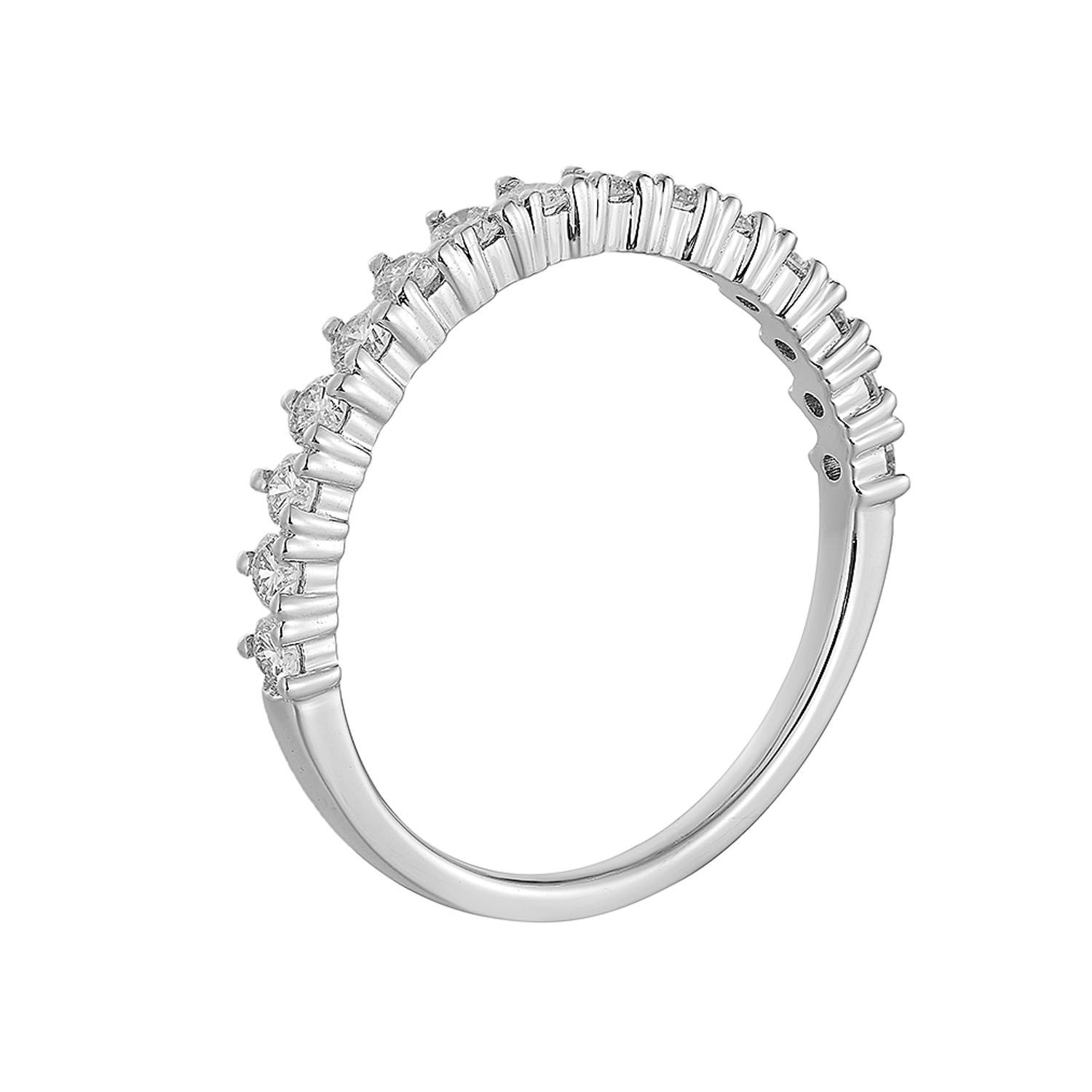 14K White Gold Round Natural Diamond  Wedding Band MZ72962
