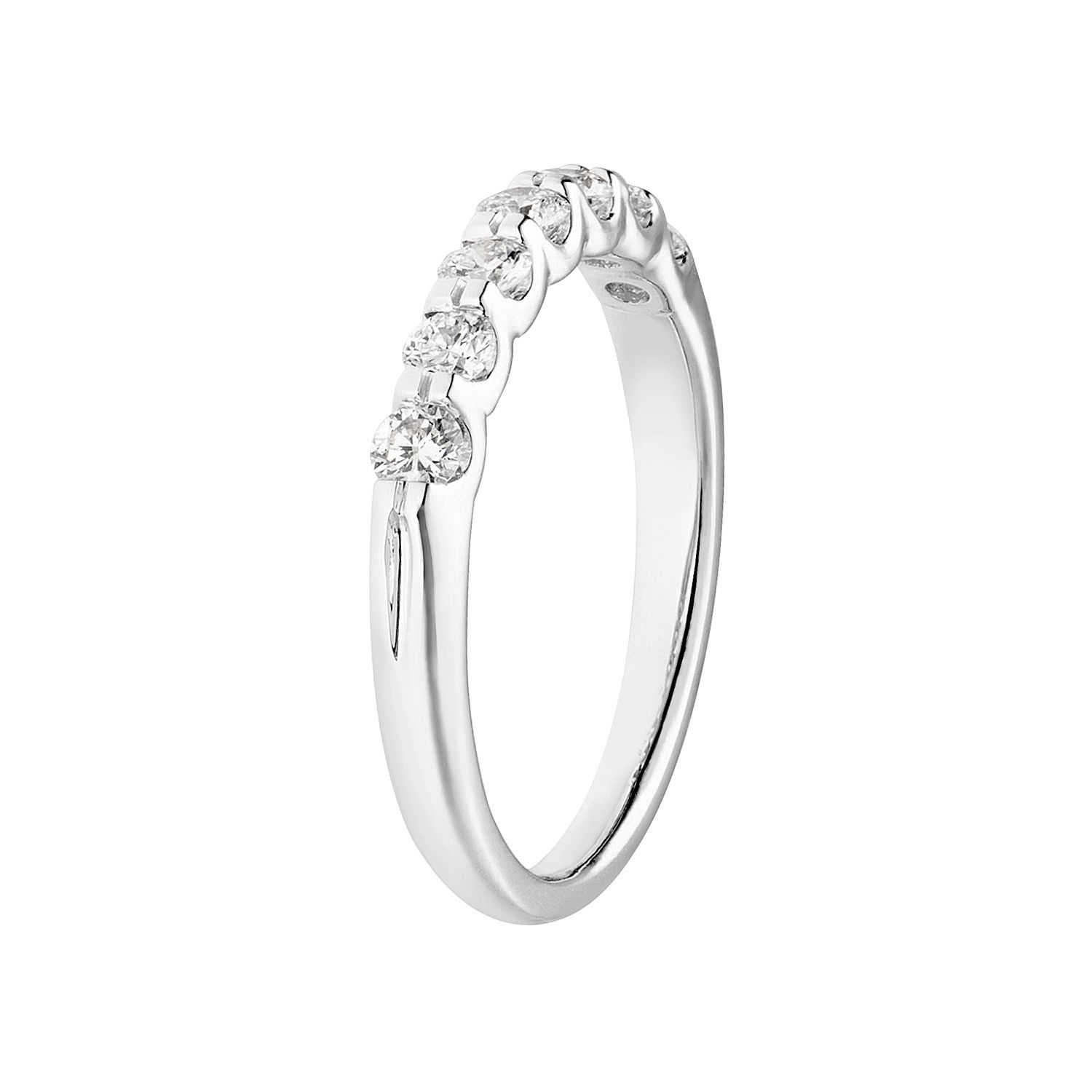 14K White Gold Round Natural Diamond  Wedding Band MZ7251