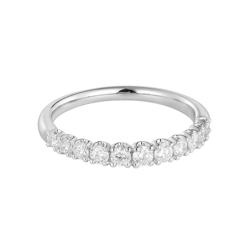 14K White Round Natural Diamond  Wedding Band MZ11139