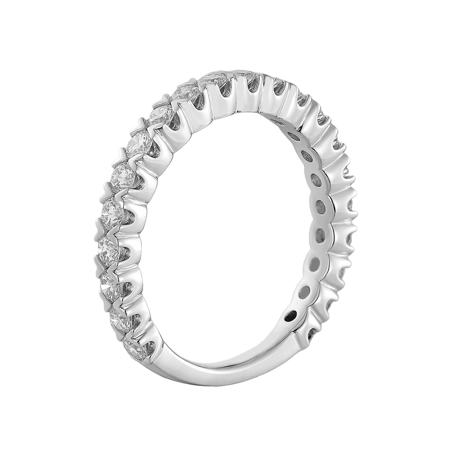14K White Gold Round Natural Diamond  Wedding Band MZ72963