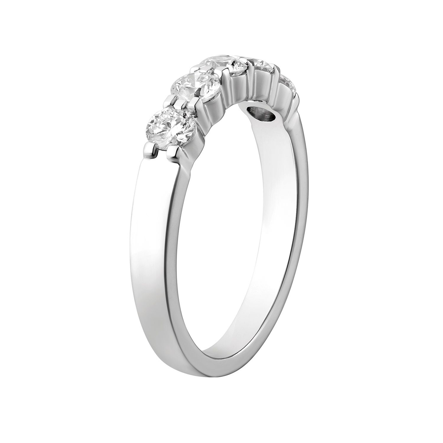 14K White Gold Round Natural Diamond  Wedding Band MZ6744