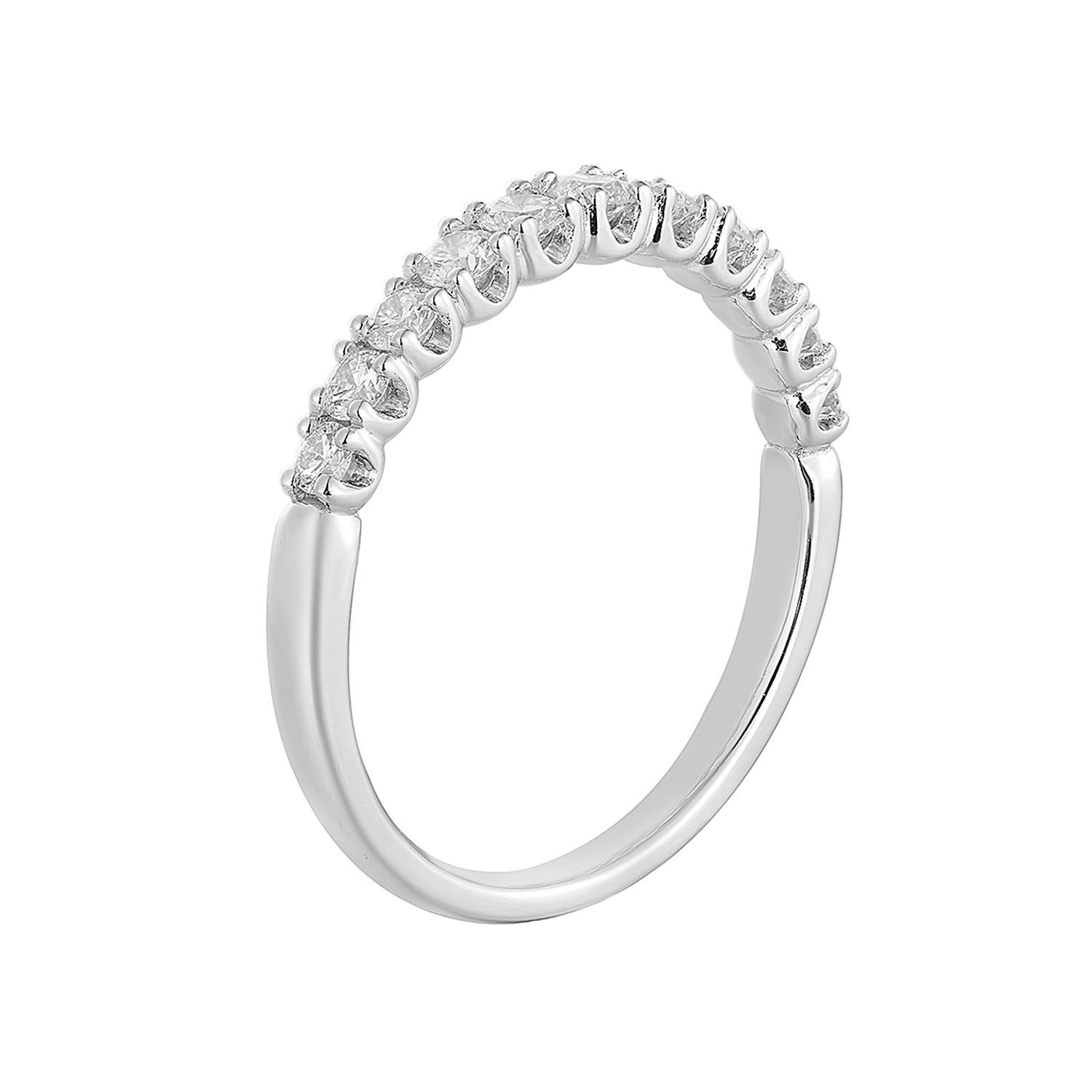 14K White Round Natural Diamond  Wedding Band MZ11139