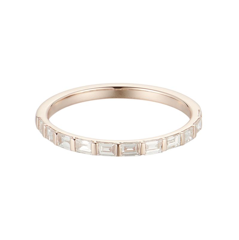 14K Rose Gold Baguette Natural Diamond  Wedding Band MZ1614 -11p