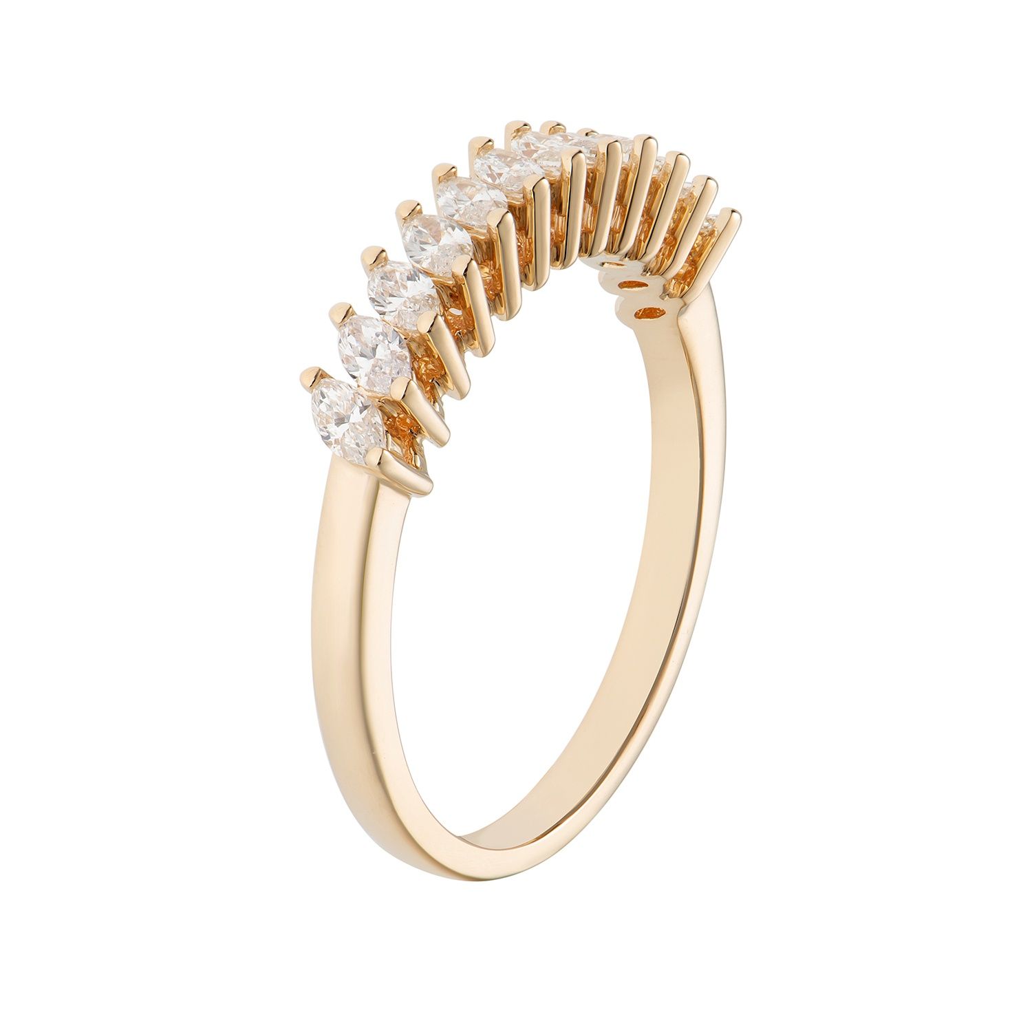 14K Rose Gold Marquise Natural Diamond  Wedding Band MZ6874