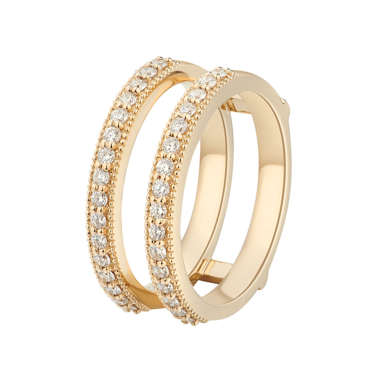 14K Yellow Gold Round Natural Diamond  Milgrain Enhancer Ring MZ1737 Natural Diamond
