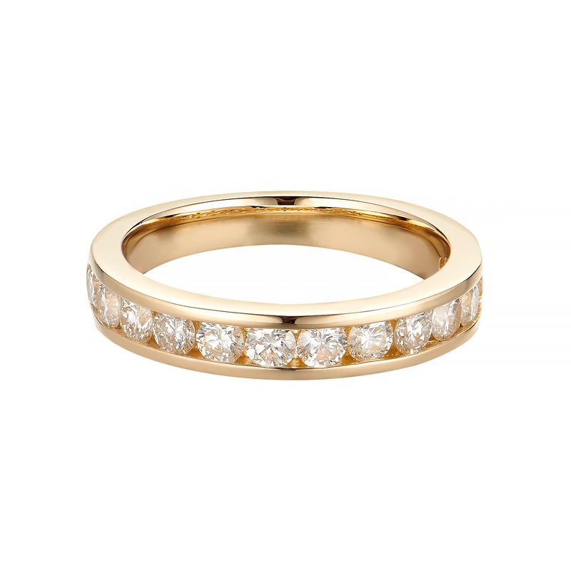 14K Yellow Gold Round Natural Diamond  Anniversary Wedding Band MZ7098