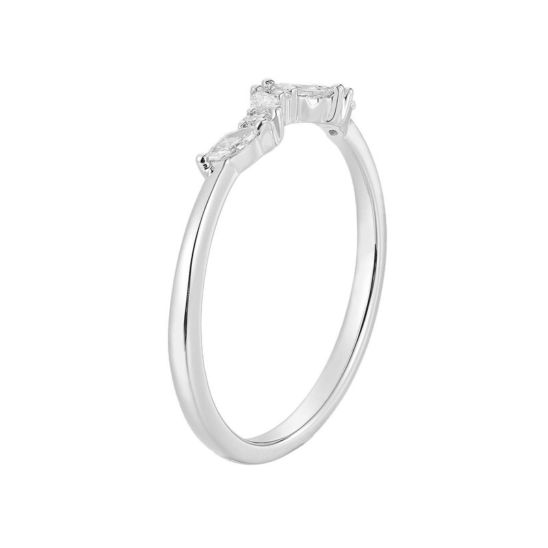 14K Yellow Gold Marquise Round Natural Diamond  Band MZ5015