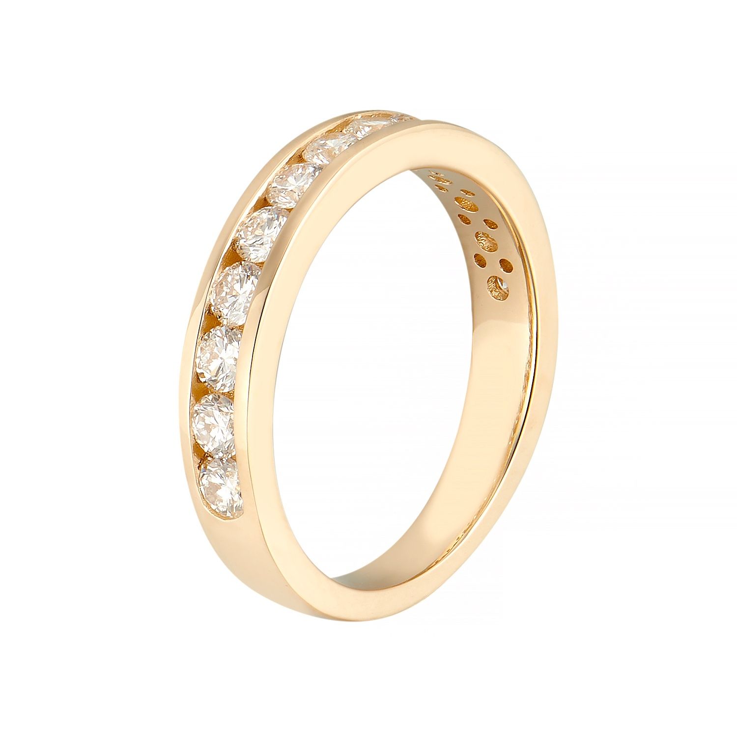 14K Yellow Gold Round Natural Diamond  Anniversary Wedding Band MZ7098