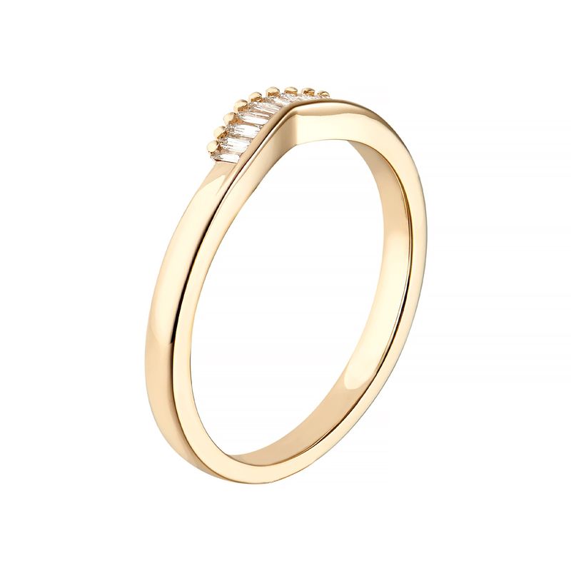 14K Yellow Gold Trapezoid Natural Diamond  Curved Band MZ5576 Natural Diamond