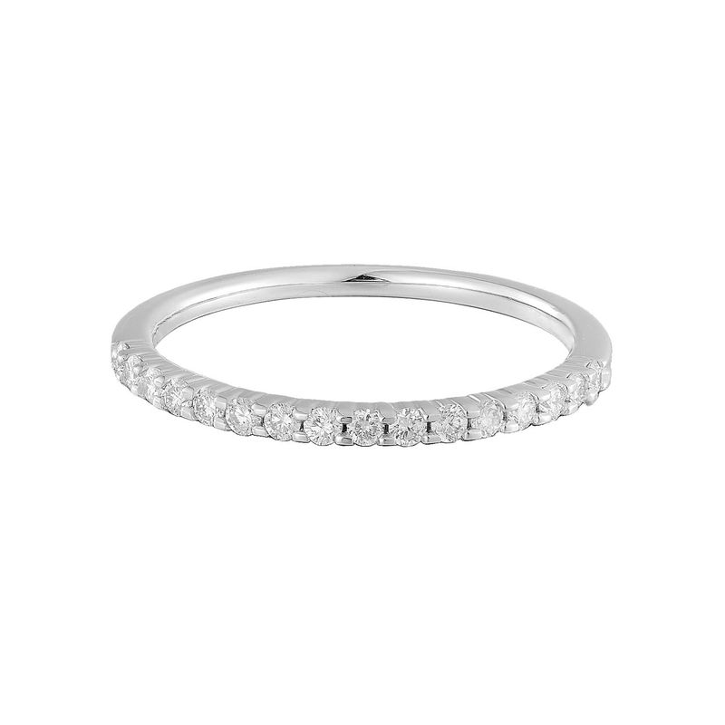 Anniversary Band 14K White Gold Round Natural Diamond  Wedding Band MZ12131