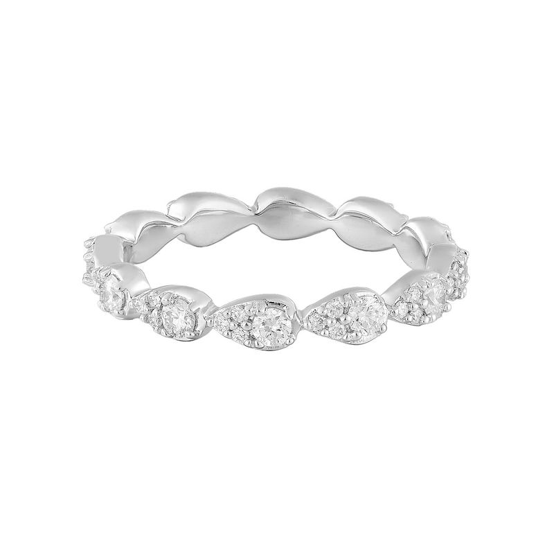 Eternity Band 14K White Gold Round Natural Diamond  Wedding Band MZ12119