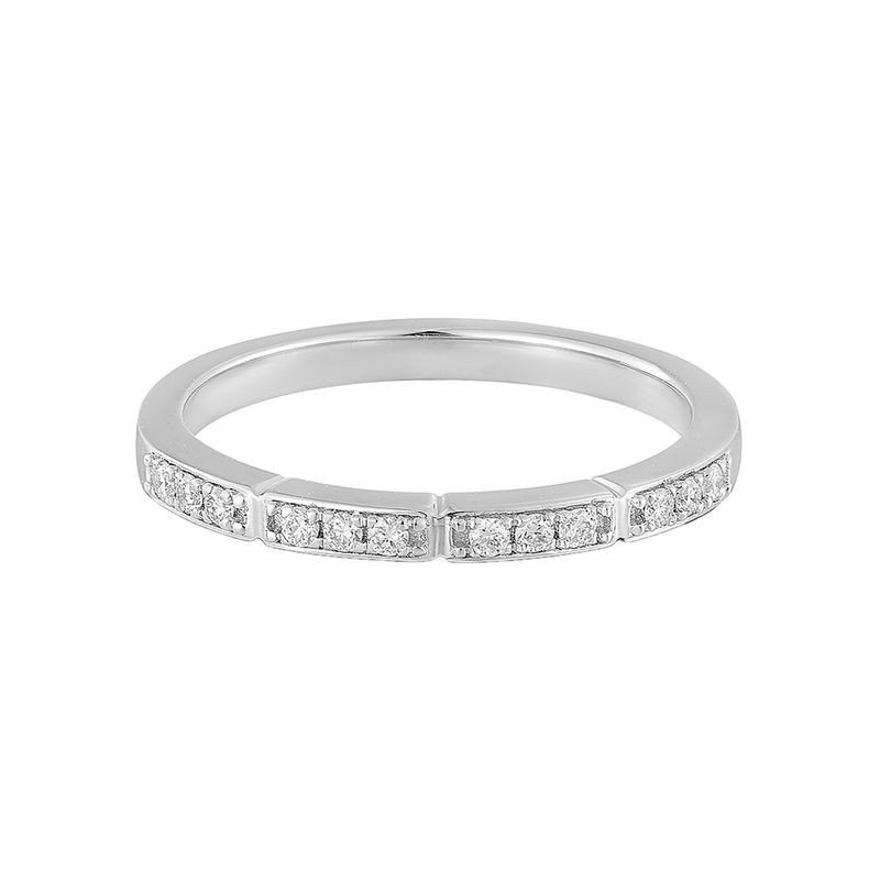 14K White Gold Round Natural Diamond  Wedding Band MZ12111