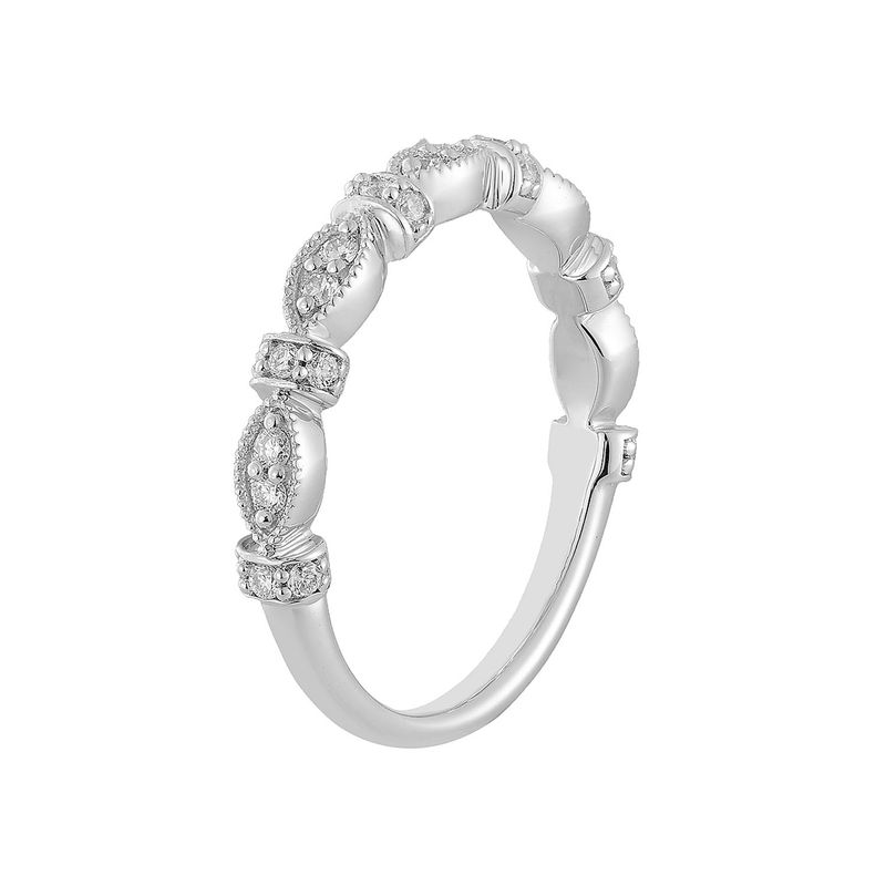14K White Gold Round Natural Diamond  Wedding Band Natural Diamond MZ12117