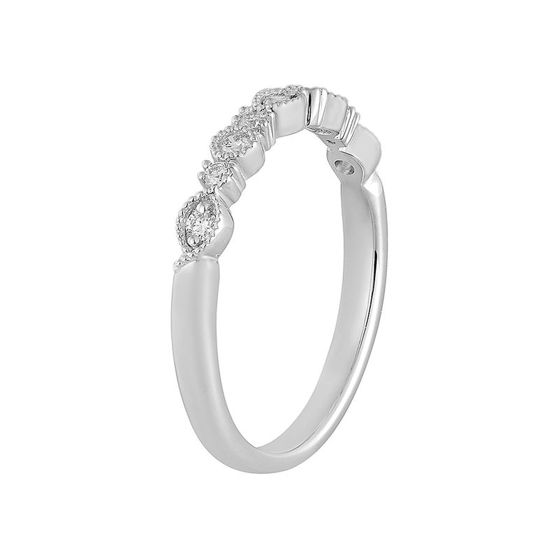 14K White Gold Round Natural Diamond  Wedding Band MZ12112