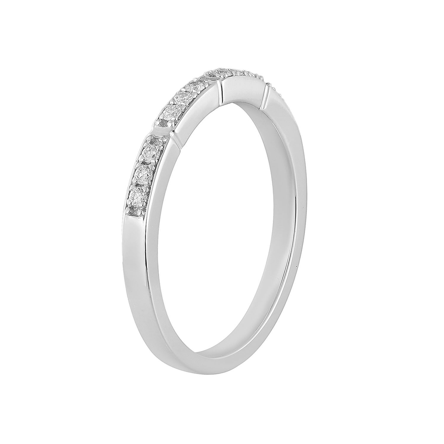 14K White Gold Round Natural Diamond  Wedding Band MZ12111