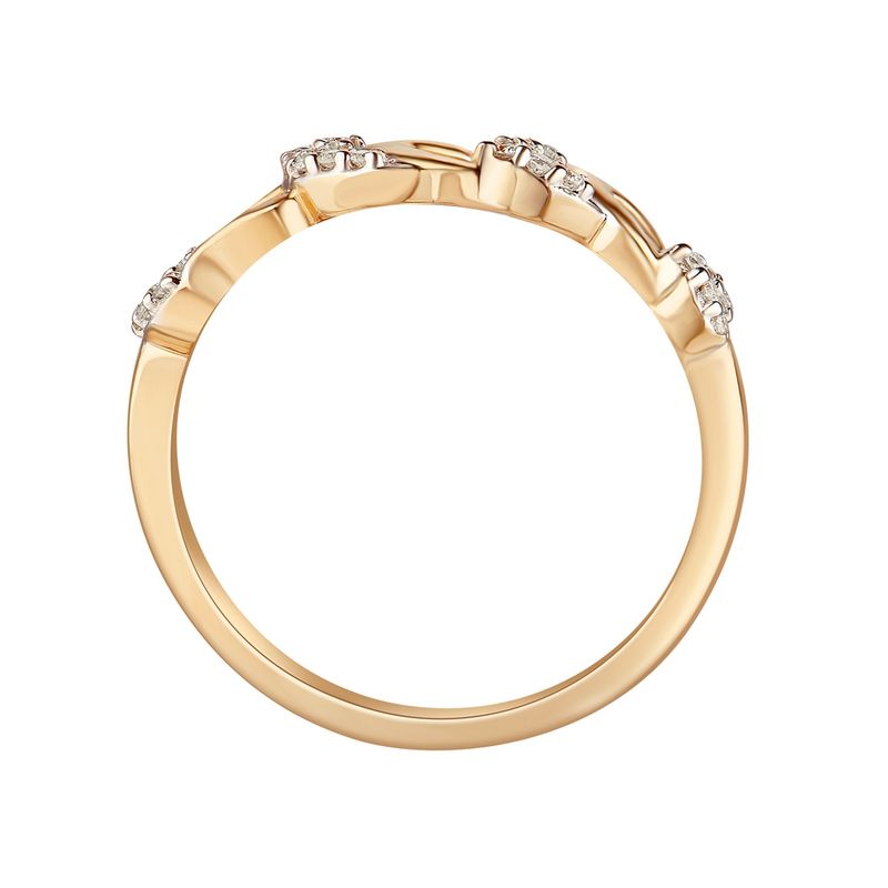14K Yellow Gold Floral Split Natural Diamond  Wedding Band MZ5201