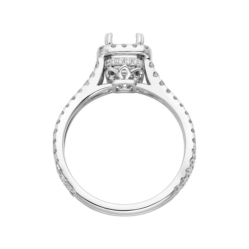 14K White Gold Cushion Halo Natural Diamond  Engagement Ring MZ6583 Natural Diamond