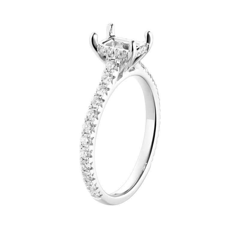 14K White Gold  Natural Diamond Engagement Ring MZ6571