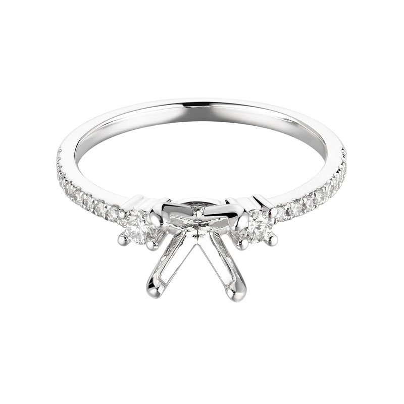 14K White Gold Natural Diamond Engagement Ring MZ6527