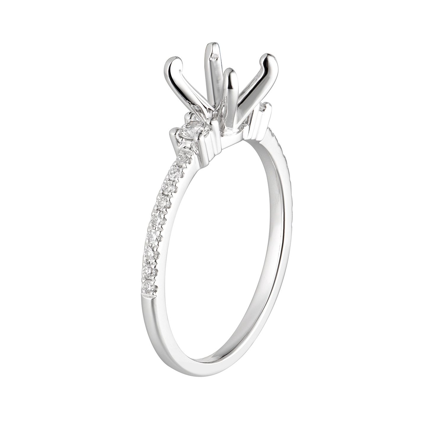 14K White Gold Natural Diamond Engagement Ring MZ6527