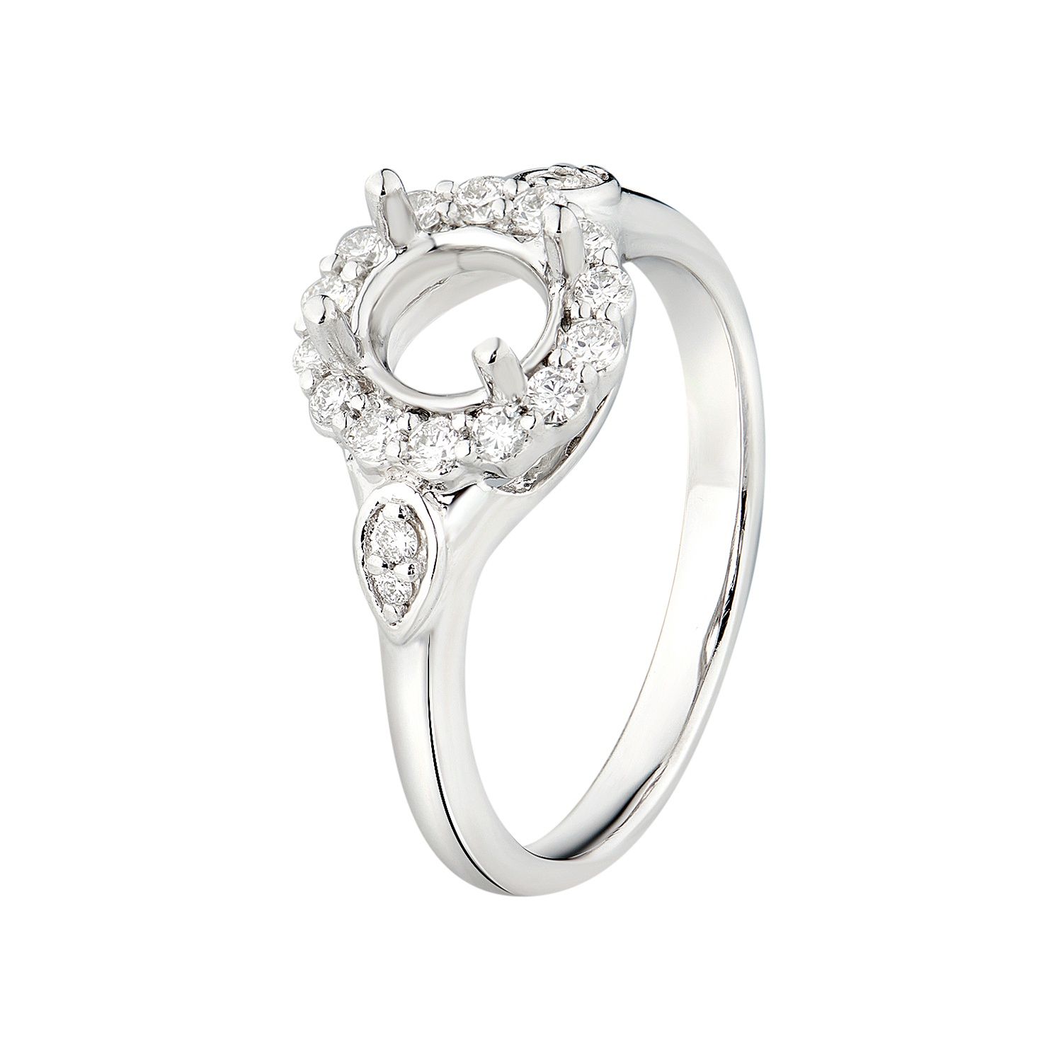 14K White Gold Natural Diamond Engagement Ring MZ6317