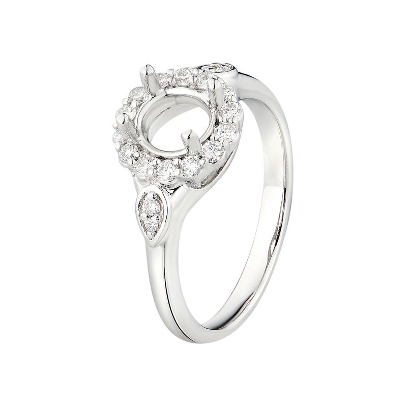 14K White Gold Natural Diamond Engagement Ring MZ6317