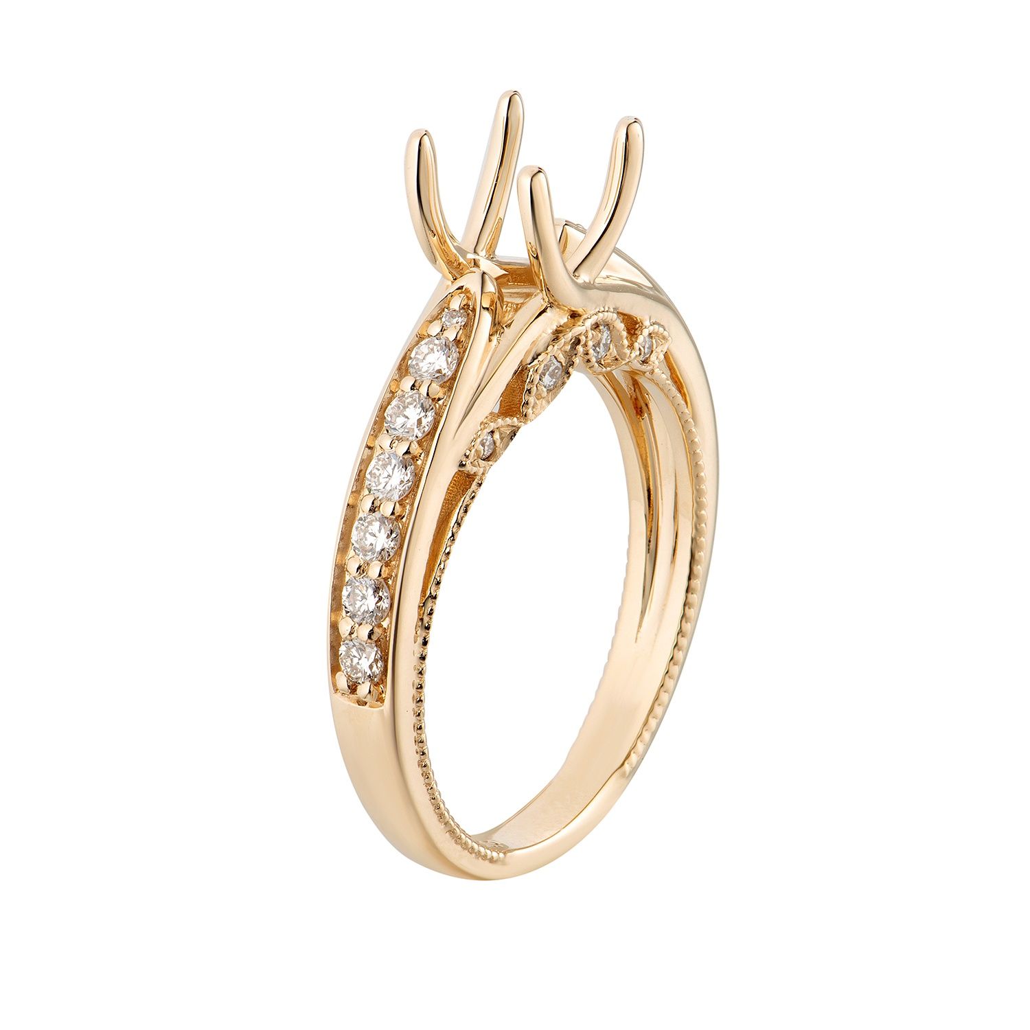 14K Yellow Straight Gold Natural Diamond Engagement Ring MZ5866