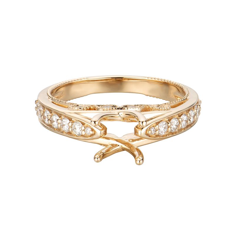 14K Yellow Straight Gold Natural Diamond Engagement Ring MZ5866