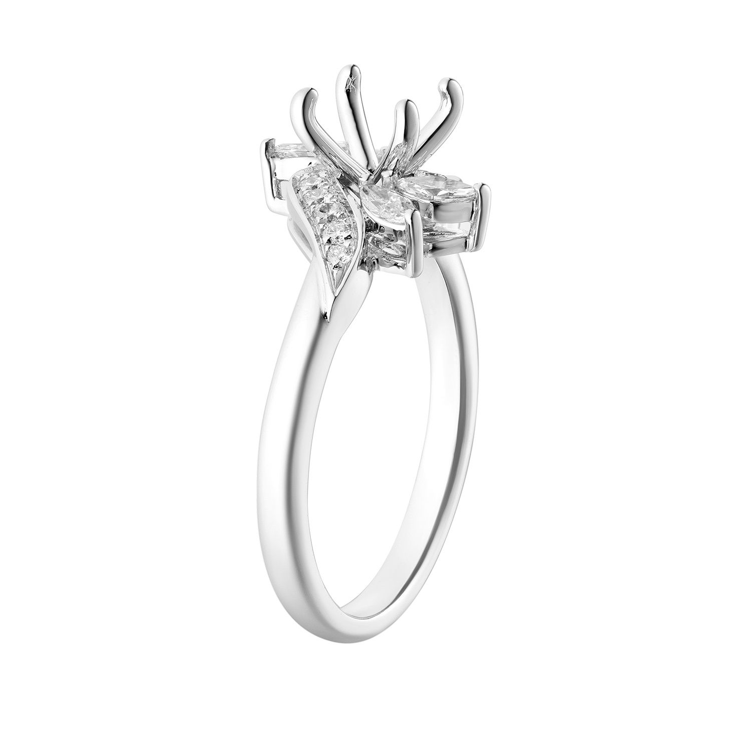 14K White Gold Engagement Ring MZ5769 Natural Diamond