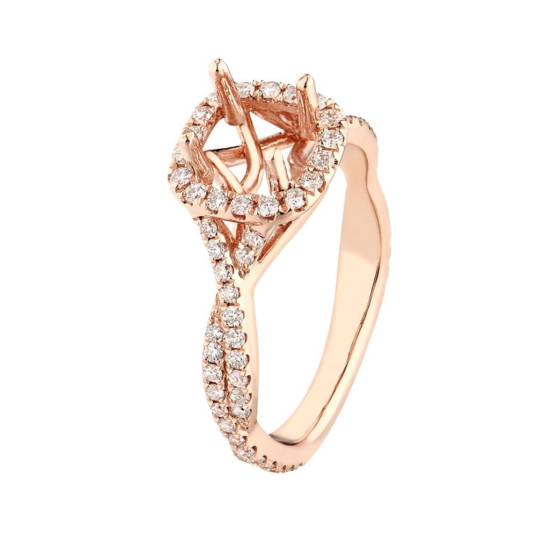 14K Rose Gold Twist Natural Diamond Engagement Ring MZ5356