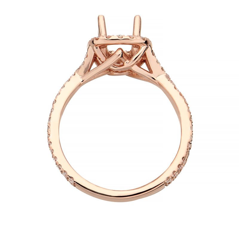14K Rose Gold Twist Natural Diamond Engagement Ring MZ5356