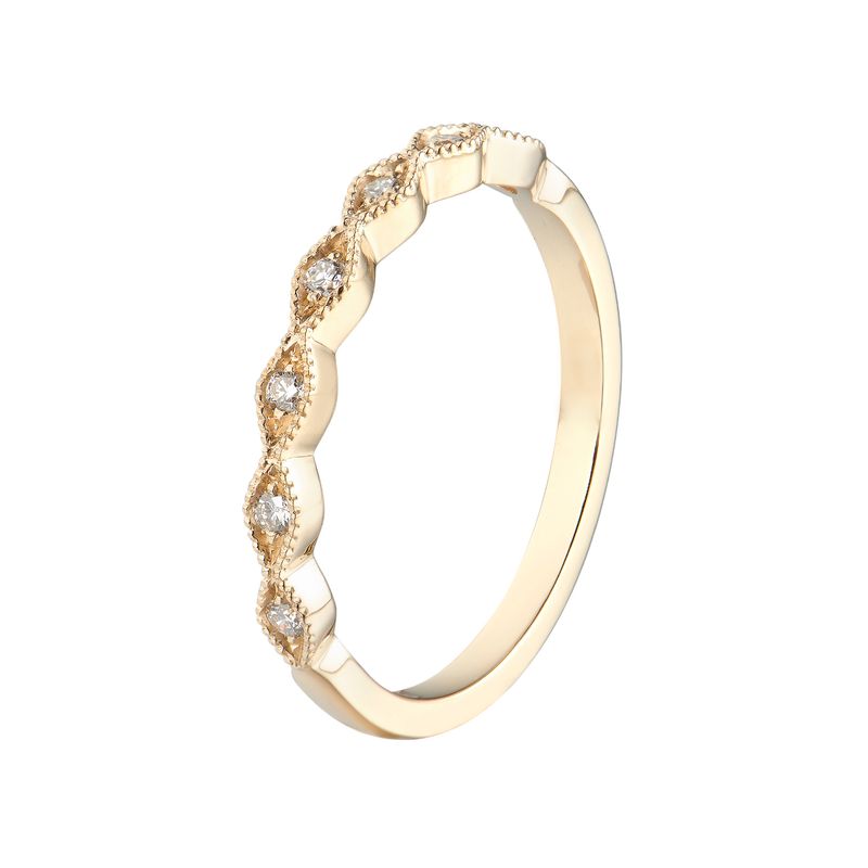 14K White/ Yellow Gold Marquise Shape Natural Gems Wedding Band MZ6002