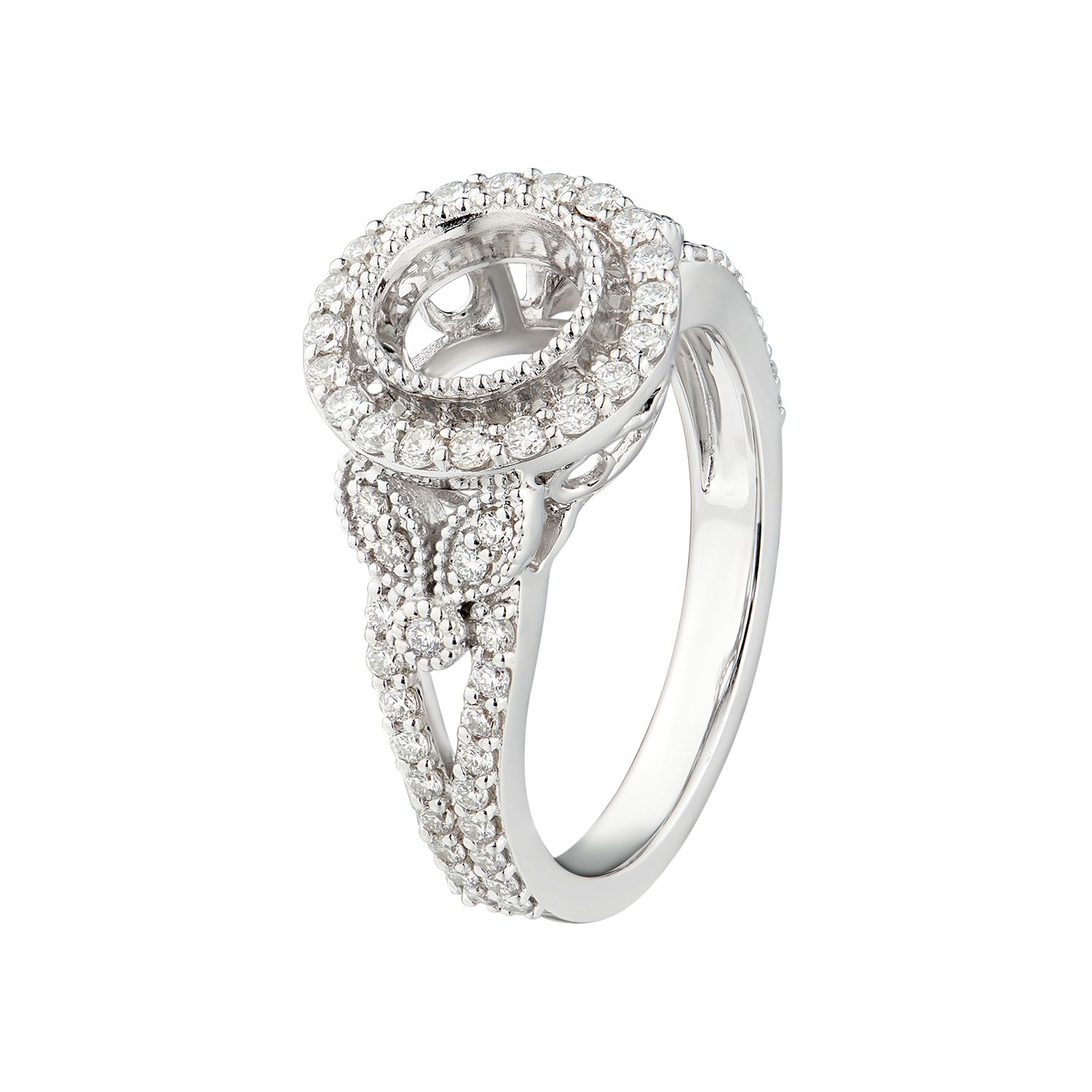14K White Gold Natural Diamond Engagement Ring MZ1950