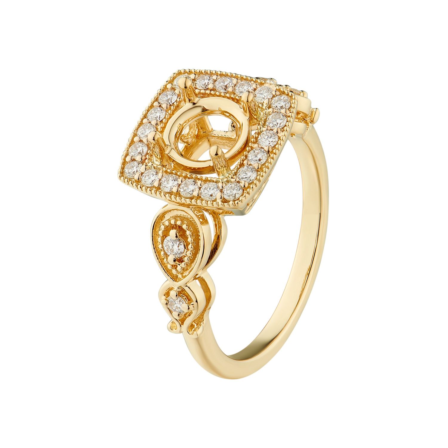 14K Yellow Gold Natural Diamond Engagement Ring MZ1949