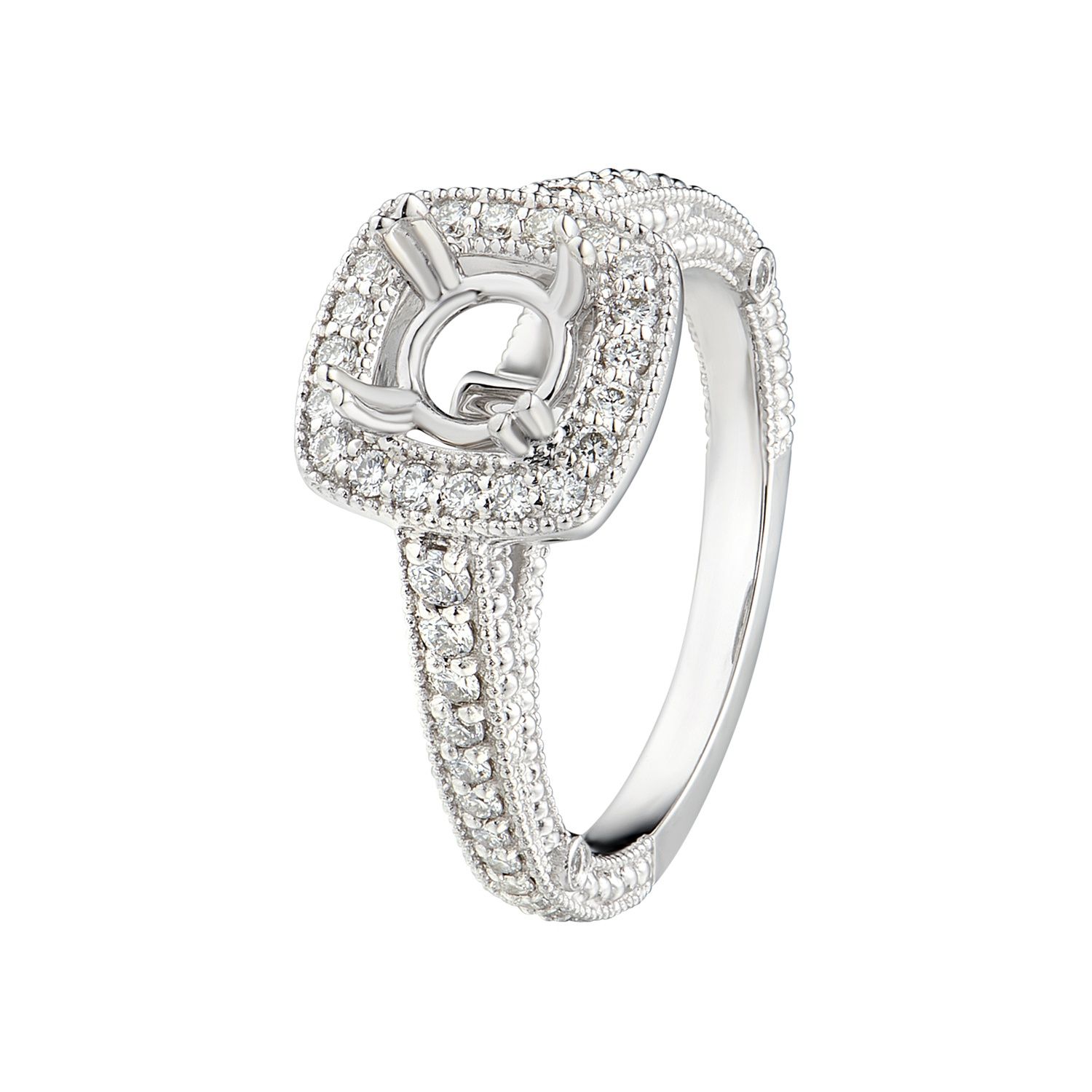 14K White Gold Natural Diamond Engagement Ring MZ1952