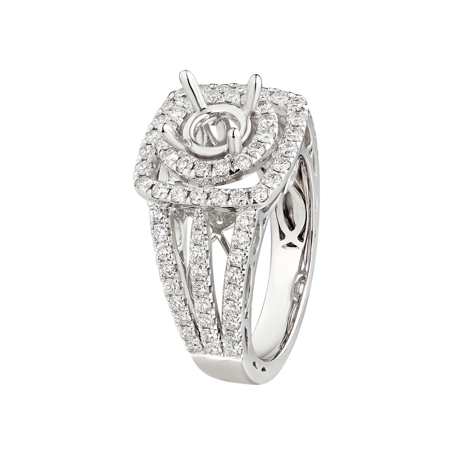 14K White Gold Natural Diamond Engagement Ring MZ1943