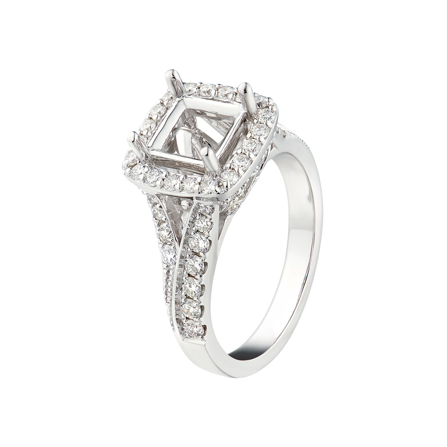 14K White Gold Natural Diamond Engagement Ring MZ1927