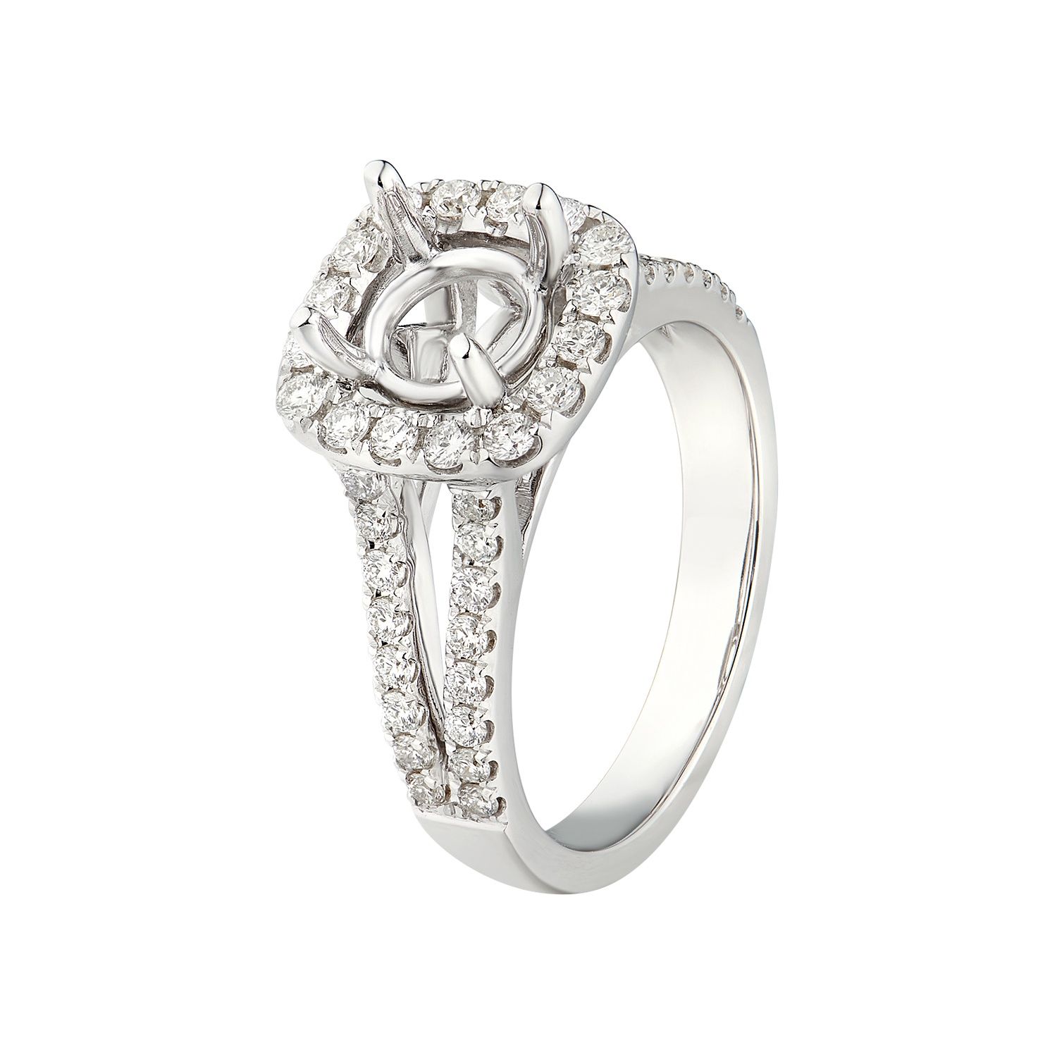 14K White Gold Natural Diamond Engagement Ring  MZ1900 Natural Diamond