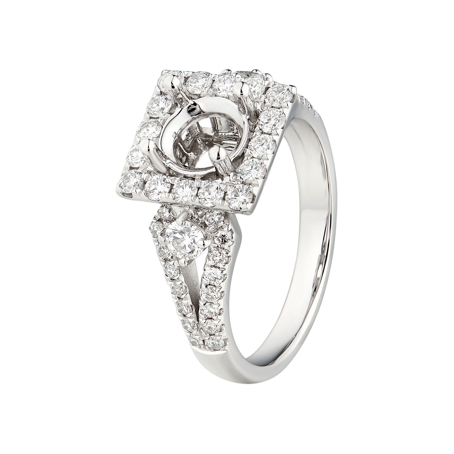 14K White Gold Natural Diamond Engagement Ring MZ1944