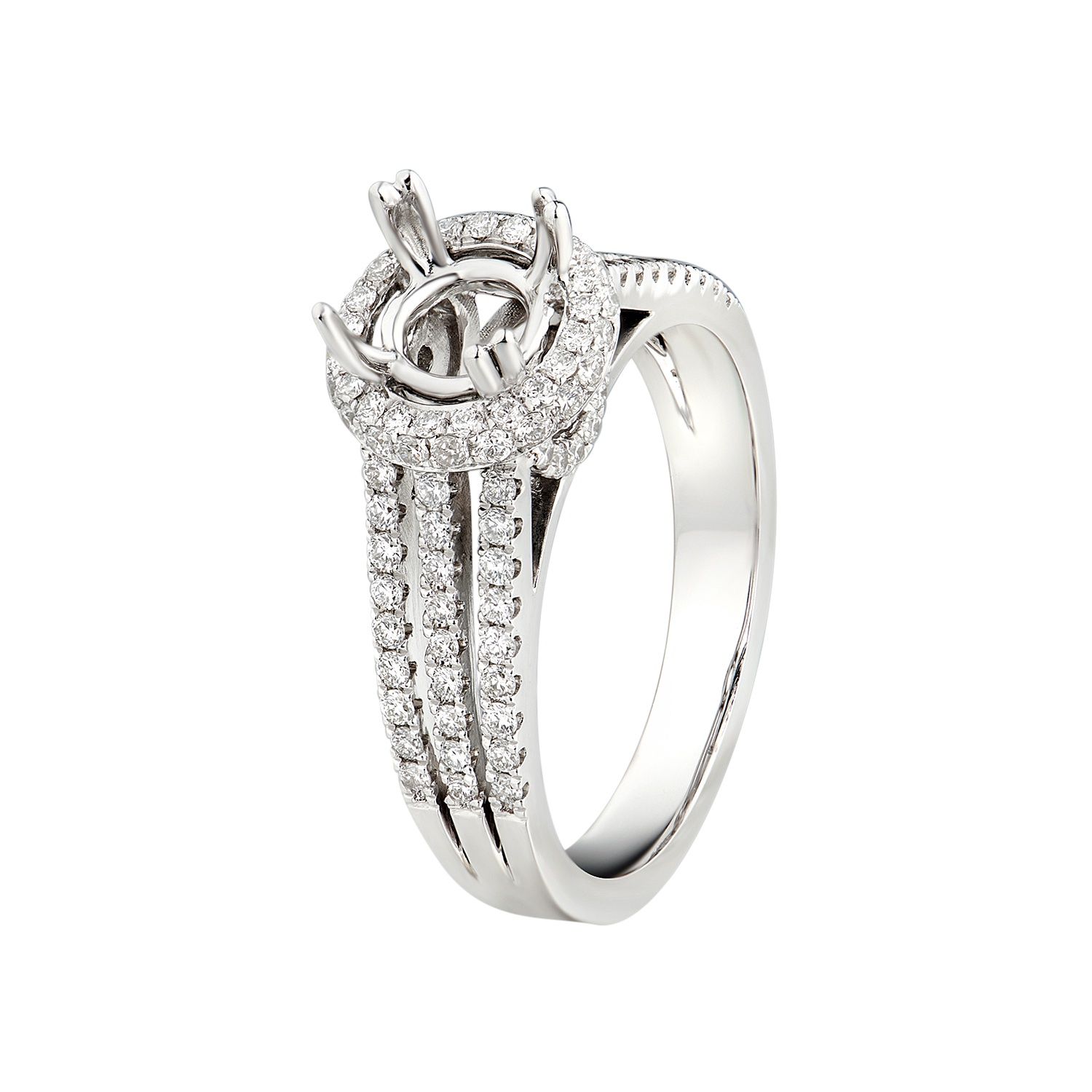 14K White Gold Natural Diamond Engagement Ring MZ1901