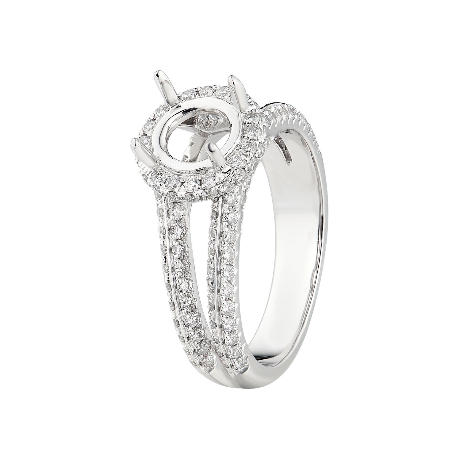 14K White Gold Natural Diamond Engagement Ring  MZ1907 Natural Diamond