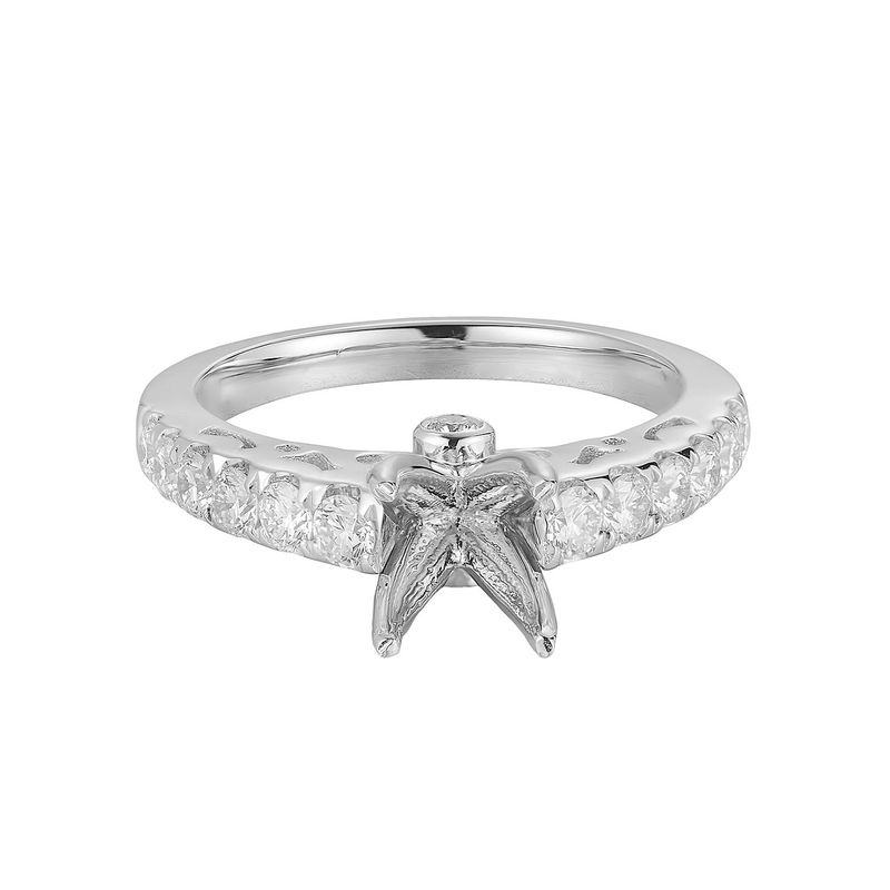 14K White/Yellow Gold Natural Diamond  Engagement Ring MZ1766-1