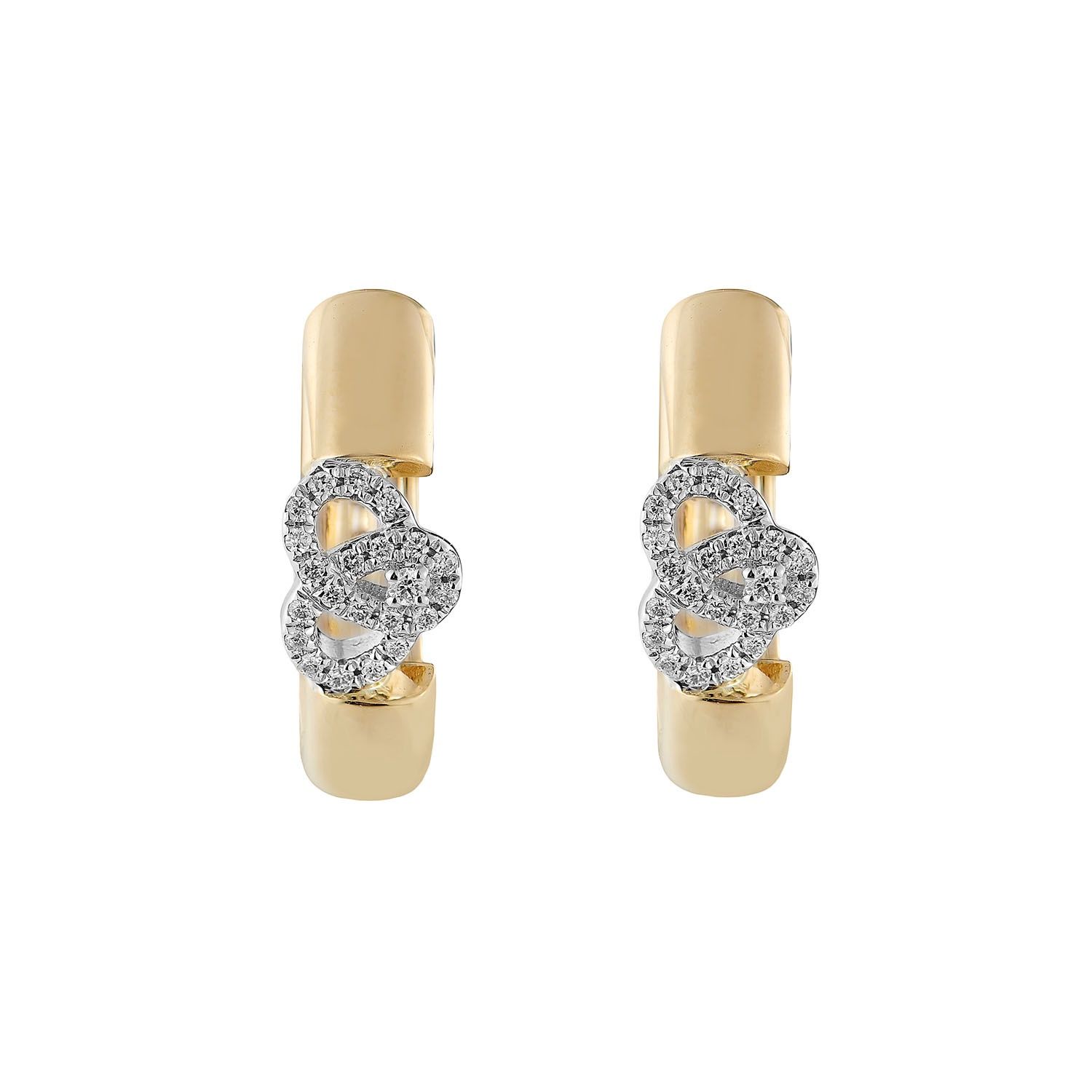 14K White Gold 14K Yellow Gold Natural Diamond  Earring MZ9995