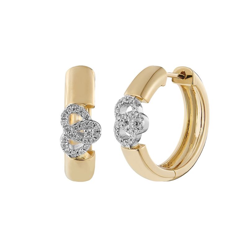 14K White Gold 14K Yellow Gold Natural Diamond  Earring MZ9995