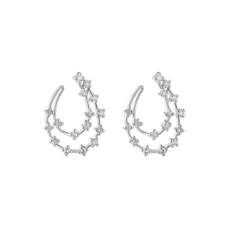 14K White Gold Natural Diamond  Stud Earrings MZ9869
