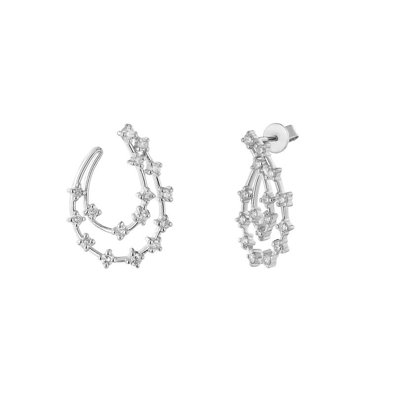 14K White Gold Natural Diamond  Stud Earrings MZ9869