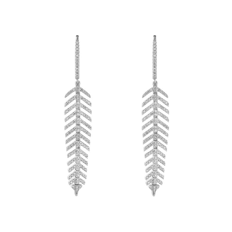 14K White Gold Natural Diamond  Earring MZ9819